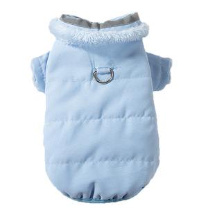 Abrigo para Perro, Color Azul Macarrón, Doble Cara, Felpa de Algodón, Ropa de Invierno, Manga Larga, Cuello Camisero, Suéter de Lana - Product Image 5