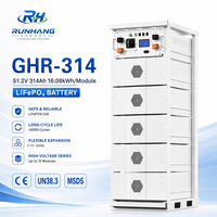 Système de stockage d'énergie domestique 51,2 V 314 Ah Batterie LiFePO4 >6000 cycles Durée de vie de 15 ans Modulaire Empilable Système de stockage d'énergie solaire divisé ESS BESS