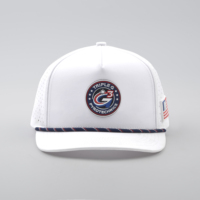 Casquette de golf personnalisée avec patch en PVC, casquette de baseball perforée à 5 panneaux, casquette de performance, casquettes de sport imperméables pour hommes