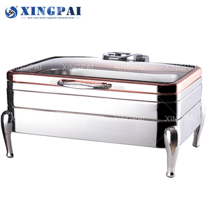 Equipo de Catering XINGPAI, Recipiente para Calentar Comida de Acero Inoxidable 304, Calentador de Comida Hidráulico, Juego de Buffet con Tapa de Vidrio - Product Image 2