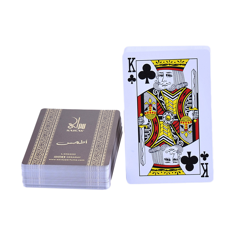 Imperméable adapté aux besoins du client en plastique cartes à jouer ligne papier de poker cartes à jouer poker card maker