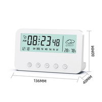 T529 lampu malam temperatur dekoratif, jam Digital Led untuk tidur di rumah, tampilan besar