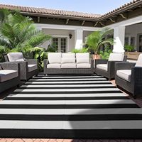 Tapis d'extérieur imperméable 5 x 8 pieds, tapis réversible en paille plastique pour patio, grand tapis d'extérieur pour camping-car, patio