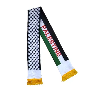 巴勒斯坦产品红绿黑色冬季女性民族披肩巴勒斯坦头羊毛巴勒斯坦国旗围巾Keffiyeh