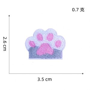 NEW ARRIVAL Custom Self Adhesive /iron on Kawaii Cat Paw Embroidered Patches for Clothing Bag Decoration - Product Image 5