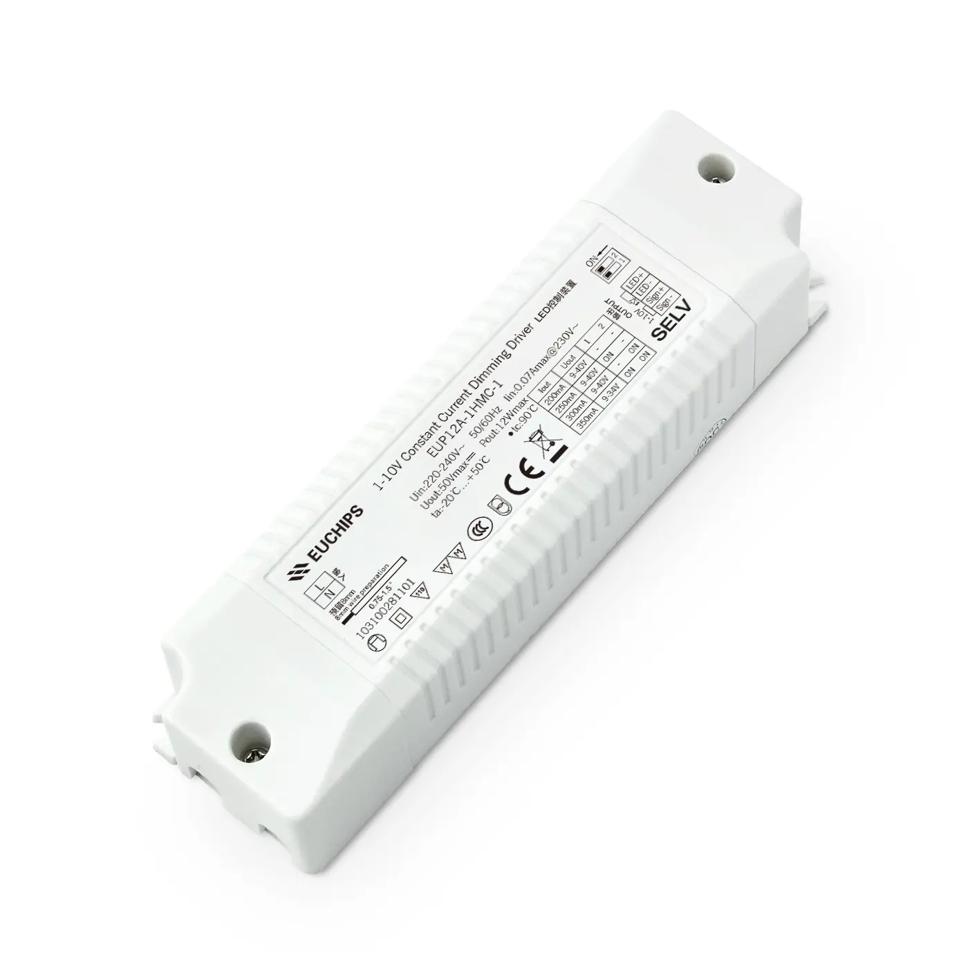 Class 2 Power Supply 0-10V Indoor Lighting Led 180~300mA Current 12W LED Dimming 0-10V Driver