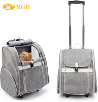 Sac à dos de transport pour animaux de compagnie MGB OEM, imperméable, souple, avec roulettes, pour chiens, chatons, voyages, respirant, chariot pour chien
