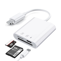 Conectores duales de alta velocidad OTG 3 en 1 lector de tarjetas de memoria SD adaptador de carga para iPhone