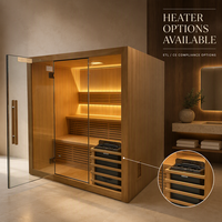 Ukuran Kustom Tersedia, Ruang Sauna Kering Indoor untuk 4 Orang, Kayu Solid Cedar Merah & Hemlock dengan Pemanas Sauna Bersertifikasi ETL & CE