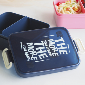 Customized <b>Microwaveable</b> Double Layer Bento <b>Box</b> Plastic Japanese Style <b>Lunch</b> <b>Box</b> For Students And Office Workers - Product Image 1