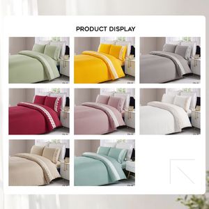 ชุดผ้าปูที่นอนแบบเรียบ 4 ชิ้น ขนาดคิงไซส์ ผ้าปักลาย โพลีเอสเตอร์/คอตตอน สำหรับโรงแรม ใช้ได้ทุกฤดู สไตล์ดูไบ - Product Image 2