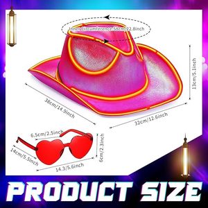 Cappello da <span class=keywords><strong>Cowboy</strong></span> Spaziale Unisex per Adulti e Bambini con Logo Personalizzato, Luci LED Olografiche Colorate per Feste di Halloween e Novità per Feste - Product Image 6