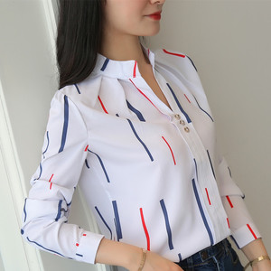 Meistverkauftes Frühlings- und Herbst-Modisches Lässiges Gestreiftes Damen-Langarmhemd - Product Image 4
