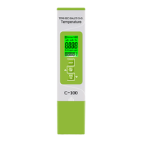Moniteur numérique de qualité de l'eau C-100 5 en 1 TDS/EC/SALT/S.G./Temp Testeur pour piscines, eau potable, aquariums
