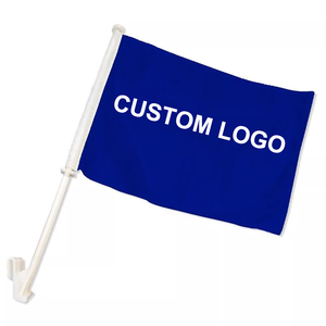 ธงสีขาวสำหรับหน้าต่างรถพร้อมเสาพลาสติกธงโลโก้รถยนต์แบบระเหิดสีขาว - Product Image 3