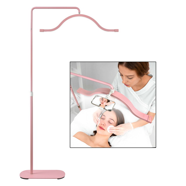 Factory Diamond Floor Lash Lamp 45W 360 Rotation Half Moon Light Ring Dimmable Beauty Lamp Stand 320LEDs 2000 Lumens Adjustable