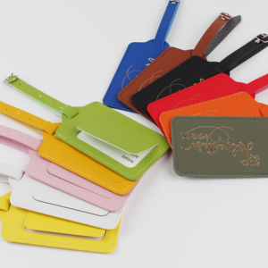 Adjustable Fashionable Luxury Travel Baggage Tags Letter Multi-Color PU Leather Soft Water Resistant Custom Logo <b>Plane</b> Boarding - Product Image 3
