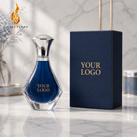 Parfum personnalisé pour mariage LF – Flacon dégradé bleu taillé en diamant – Parfum longue durée – Cadeau sur mesure – Usine OBM OEM