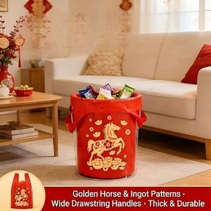 Huamaohengchun50Pcs Red Lucky Garbage Bags Sturdy Durable Large Thick <b>Plastic</b> Bags for Home, <b>Kitchen</b> and Office - Product Image 4