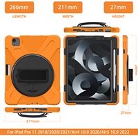 Housse de tablette d'armure robuste robuste pour ipad 10 Air 4 5 Pro 10.9 étui béquille support bandoulière dragonne