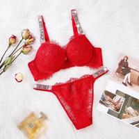 Conjunto de Lencería Sexy de Alta Calidad con Bordado Floral, Talle Bajo, con Volantes Finos, Estilo Victoria, Ropa Interior de Encaje para Mujer