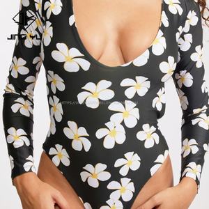 Oem Professional Swimwear Beachwear <b>Long</b> <b>Sleeved</b> One Piece Bodysuit Swim Wear One Piece Thong <b>Swimsuit</b> <b>Womens</b> One Piece Bikini - Product Image 5