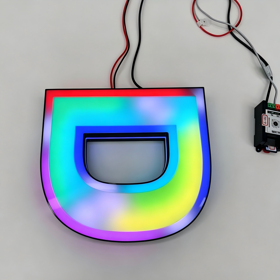 Custom RGB LED Sign Programmable Effects Scrolling Illuminated Sign 3D ...