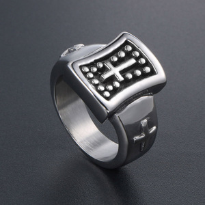 Cross <b>Ring</b> Men's <b>Titanium</b> Steel Punk Style Fashion Jewelry SA285 - Product Image 3