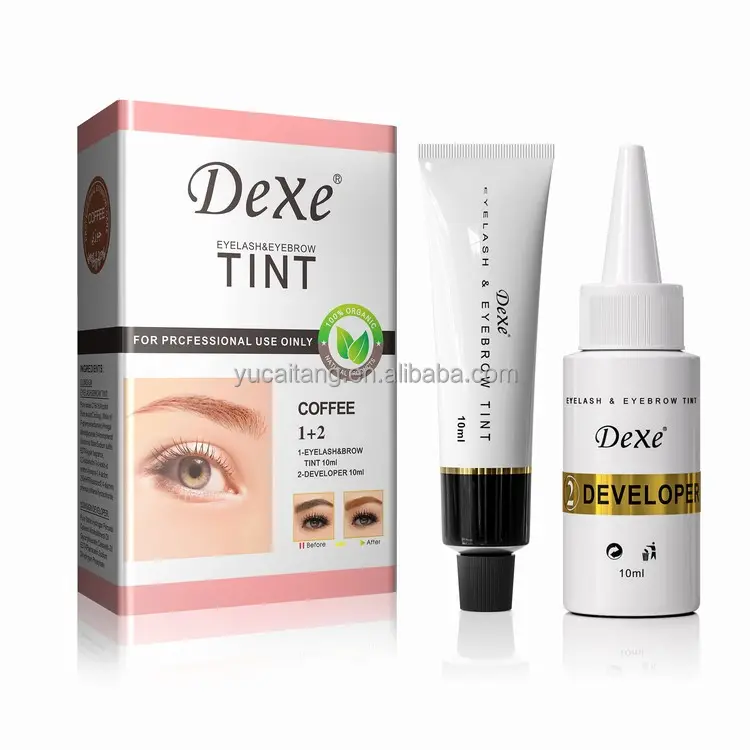 Dexe hot sale High quality MAKE UP waterproof and long lasting eyebrow dye tattoo Cream brow eyelash HENNA eyebrow dye TINT