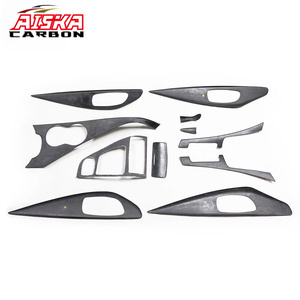Kit intérieur AISKA en fibre de carbone brillante en nid d'abeille, 11 pièces, véritable carbone, panneau de porte, console, boîte de vitesses, pour Infiniti Q50 2014+ - Product Image 2