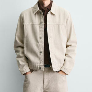 Vestes en cuir pour hommes sur mesure, de haute qualité, avec fermeture éclair sur le devant, en PU noir uni, simples et décontractées, pour la vente en gros - Product Image 2