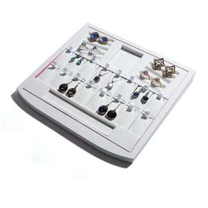 Jinsky ถาดแสดงเครื่องประดับหนัง PU ถาดเก็บอุปกรณ์ประกอบฉากแหวนต่างหูสร้อยคอแทรกสีขาว - Product Image 3