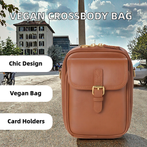 Vintage Crossbody <b>Bag</b> for Women <b>Men</b> Stylish PU Vegan Leather Small <b>Shoulder</b> Purse with Card Slots Fashionable Dropshipping Item - Product Image 2