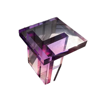 Tùy Chỉnh Trong mờ Màu Tím Tối Giản Phong Cách Hiện Đại Acrylic Bàn Cà Phê <span class=keywords><strong>End</strong></span> Bảng Trang Trí Nội Thất Cho Phòng Khách Sofa - Product Image 4