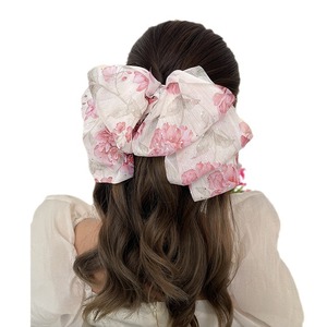 Venta caliente <span class=keywords><strong>de</strong></span> gama alta Super Fairy Snow Spun Bow Hair Clip <span class=keywords><strong>de</strong></span> moda Sweet Girl Bow Spring Clip - Product Image 5