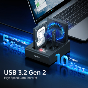 Fideco nhựa đa chức năng <span class=keywords><strong>duplicator</strong></span> 2.5 3.5 inch <span class=keywords><strong>SATA</strong></span> <span class=keywords><strong>HDD</strong></span> SSD Docking với quạt làm mát hỗ trợ M.2 NVMe và <span class=keywords><strong>SATA</strong></span> - Product Image 2