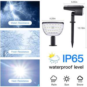 Lot de 2 spots solaires d'extérieur à induction sans fil étanches IP65, 32 LED, blanc froid pour le jardin - Product Image 4
