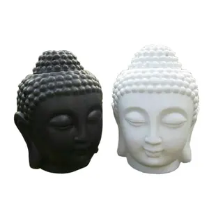 custom ceramic white and black buddha oil burner incense burner oil lamp set