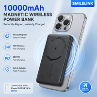 Batterie externe magnétique sans fil en alliage d'aluminium 10000mAh, charge rapide PD 20W, chargeur portable ultra fin, emballage OEM ODM avec logo