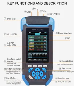 FIBERVISION 10G PON Meter Support 5 Wavelength With VFL OPM Function Mini OTDR Optical Power PON Meter