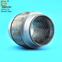 Pipa Knalpot Truk Temperatur Tinggi Double Braided Flex Pipe Ss201 304 409 2.0 Outer Wire Mesh Braided Exhaust Bellow untuk Mobil Truk