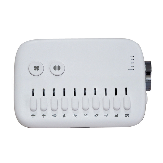 White Noise Sound Machine Sleep Slide-Rail Button Adjustable Volume 30-Minute Timer Night Light Household Use 1 Year Battery App