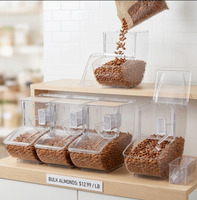 Pot de stockage d'aliments en PET de qualité alimentaire, récipient de présentation d'aliments en vrac en plastique de 4mm d'épaisseur pour bonbons, noix et sucrés