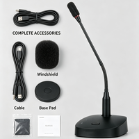 Microphone de conférence professionnel à col de cygne de 430 mm, alimentation fantôme DC3V/48V, voyant lumineux, micro de réunion de bureau