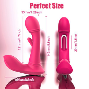 เครื่องสั่นแบบไร้สายอเนกประสงค์สำหรับผู้ใหญ่ ควบคุมด้วยรีโมท กระตุ้นจุดจี ทำจากซิลิโคน สวมใส่ได้ พร้อมฟังก์ชั่นเลียนแบบการเลีย ของเล่นทางเพศสำหรับผู้หญิง ขายส่ง - Product Image 3