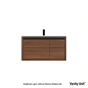Bathroom Vanity Unit 36 Inch California Walnut Imitative Oak Gel Sink Modern Contemporary Floor Standing - Product Image 1