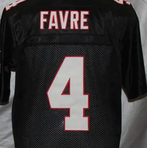 Ready to Ship Brett Favre Black Throwback Best Quality Stitched American Football Jersey