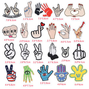 Parches bordados para <span class=keywords><strong>ropa</strong></span>, señal de mano, gesto basculante, planchado - Product Image 2