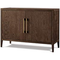 Buffet de rangement moderne et minimaliste en chêne espresso à 2 portes pour salon, salle à manger, entrée, maison contemporaine