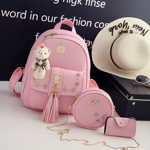 Großhandel Tasche für Schule Schultasche-Sets Mädchen-Tasche Rucksack Luxus-Mode wasserdicht PU-Polyester Damen Damen Reißverschluss & Reißverschluss - Product Image 1